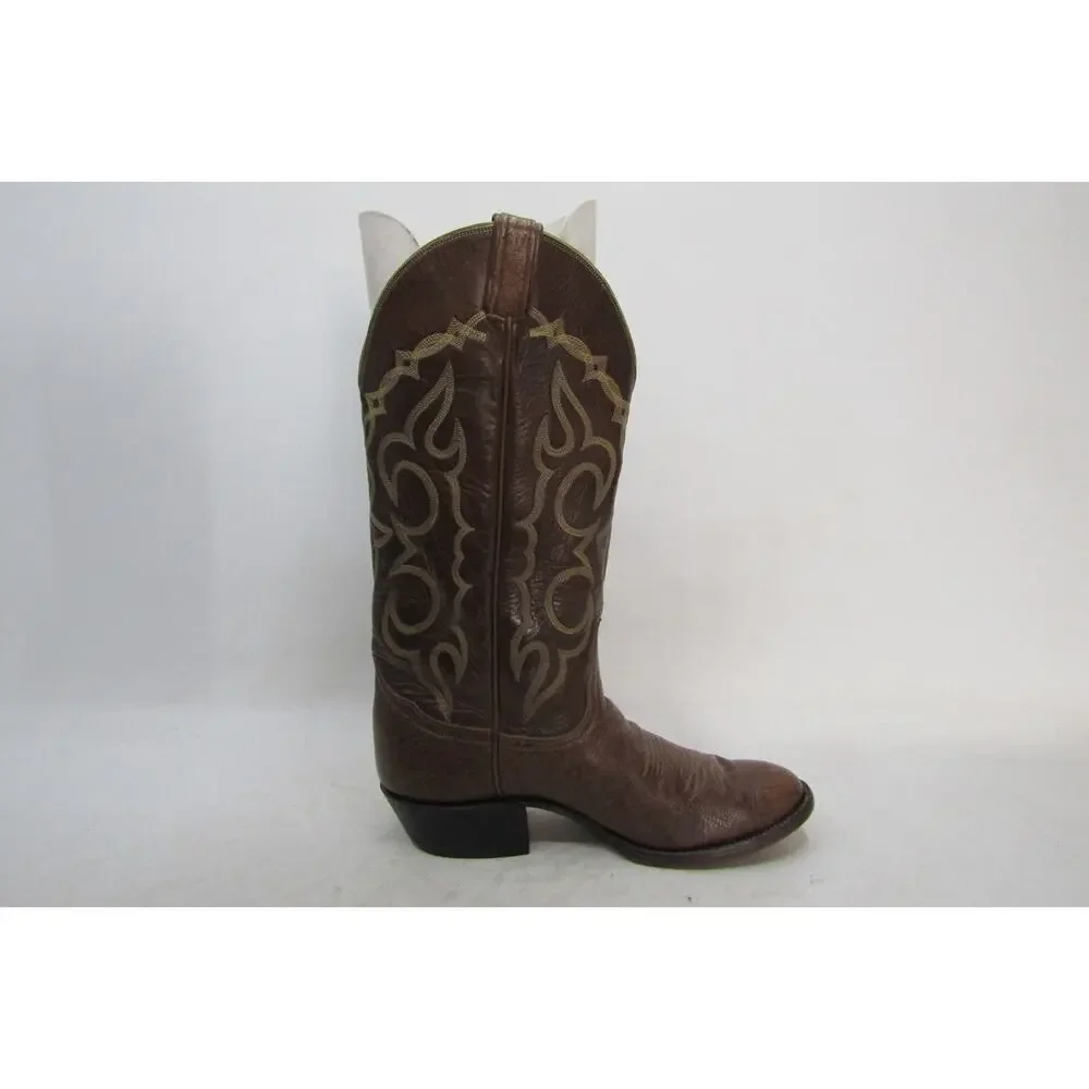 TONY LAMA Gold Label Mens Size 9.5 B Narrow Width Brown Leather Cowboy Boots